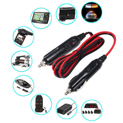 12V Heavy-Duty Male to Male Car Charger Cable for Vehicle Power Supply 16AWG Quick Charge & Overload Protection (Black)