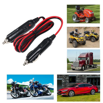 12V Heavy-Duty Male to Male Car Charger Cable for Vehicle Power Supply 16AWG Quick Charge & Overload Protection (Black)