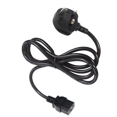 UK to C19 Heavy Duty Power Cord Cable for Data Centers 16A 250V 14AWG 1.2M black BS1363 Safety Certified