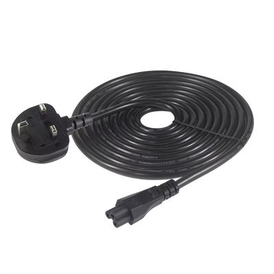 Safety-Certified 250V 5A UK to C5 Power Cord for Laptops & Monitors Home Office with 18AWG 1.2M Tangle-Free Flexible Cable