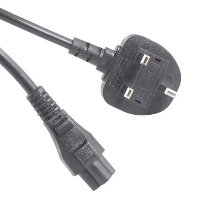 Safety-Certified 250V 5A UK to C5 Power Cord for Laptops & Monitors Home Office with 18AWG 1.2M Tangle-Free Flexible Cable