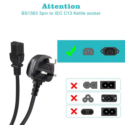 UK to C13 Power Cord 1.2M  250V 13A 16AWG Heavy Duty Cable  for Servers/Medical Equipment/Data Center PDU (CE/BS1363/RoHS)