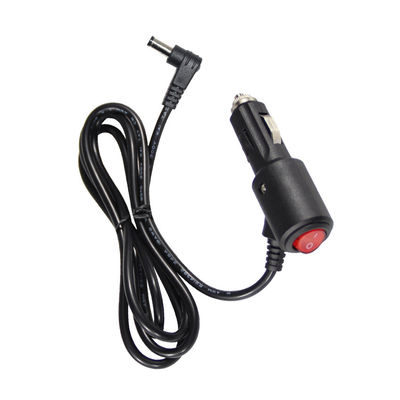 12V/24V Angled Car Charger with On-Off Switch - 90 Degree DC Power Cord for Car Electronics & USB Device Charging