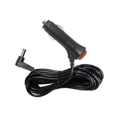 12V/24V Angled Car Charger with On-Off Switch - 90 Degree DC Power Cord for Car Electronics & USB Device Charging