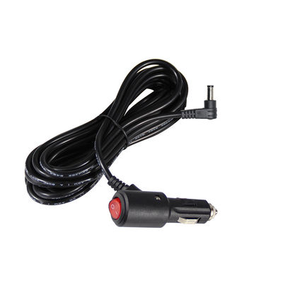 12V/24V Angled Car Charger with On-Off Switch - 90 Degree DC Power Cord for Car Electronics & USB Device Charging