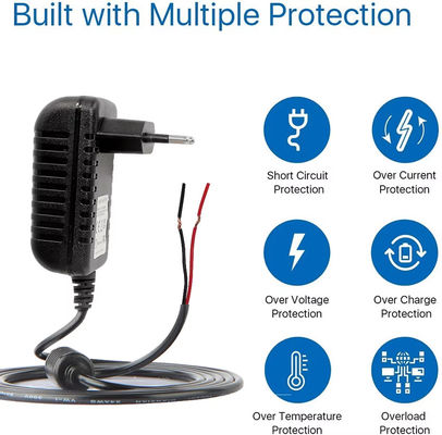 EU Power Cord with Bare Wire End – 2 Pin European Plug to Open Wire AC Cable for DIY, LED, Power Supply