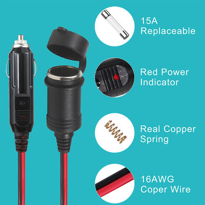Triple Socket Car Cigarette Lighter Splitter Adapter with Switches for 12V/24V Vehicle Charger Power Expansion