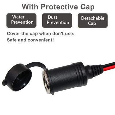 2 in 1 Car Cigarette Lighter Plug to Dual Female Socket Splitter Adapter for 12V/24V Vehicle Power Extension