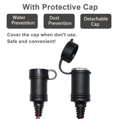 2 in 1 Car Cigarette Lighter Plug to Dual Female Socket Splitter Adapter for 12V/24V Vehicle Power Extension