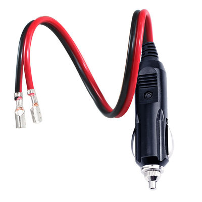 12V Car Lighter Plug to Faston 850 Terminal Connector Cable for Power Supply DIY Applications
