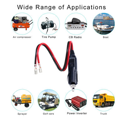 12V Car Lighter Plug to Faston 850 Terminal Connector Cable for Power Supply DIY Applications