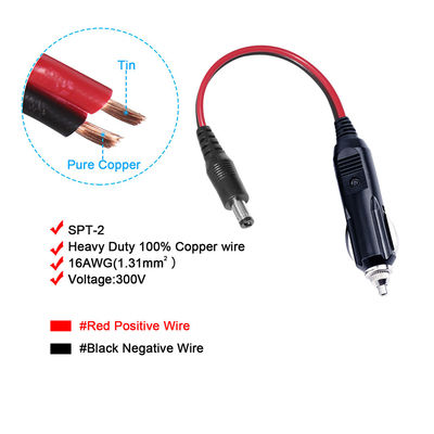 12V Car Cigarette Lighter Plug to DC Connector Power Cable for Dash Cam Router Cooler and DIY Devices