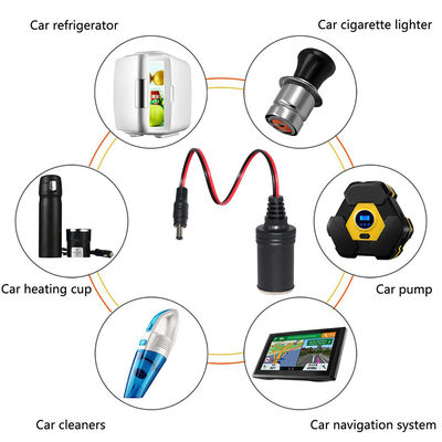 Cigarette Lighter Socket to DC Plug Power Cable for 12V 24V Power Supply DIY Devices and Vehicle Equipment