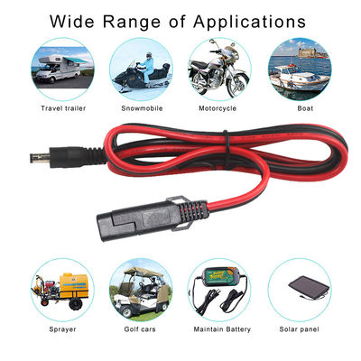 SAE to DC Plug Power Adapter Cable for 12V Solar Panel Battery Pack Motorcycle and DIY Electronics