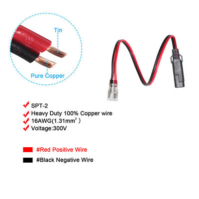 SAE to Ring Terminal Connector Cable for 12V Battery Charging Solar Panel Inverter and Automotive Use
