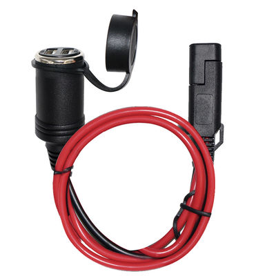 SAE to Cigarette Lighter Socket Adapter Cable for 12V Car Accessories Power Supply Solar Panel Inverter Use
