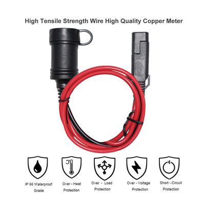 SAE to Cigarette Lighter Socket Adapter Cable for 12V Car Accessories Power Supply Solar Panel Inverter Use