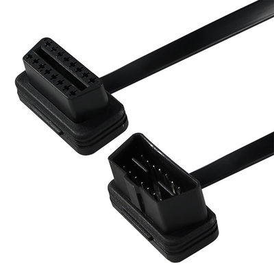OBD-II Flat Ribbon Extension Cable with 16-Pin Male to Female Connector for Vehicle Diagnostic Scanner GPS Tracker