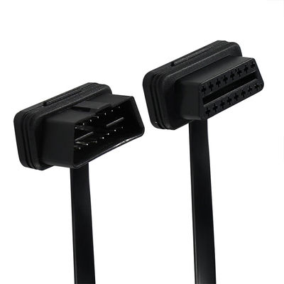 OBD-II Flat Ribbon Extension Cable with 16-Pin Male to Female Connector for Vehicle Diagnostic Scanner GPS Tracker