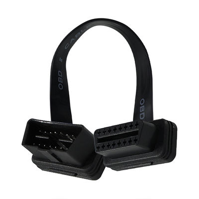 OBD-II Flat Ribbon Extension Cable with 16-Pin Male to Female Connector for Vehicle Diagnostic Scanner GPS Tracker