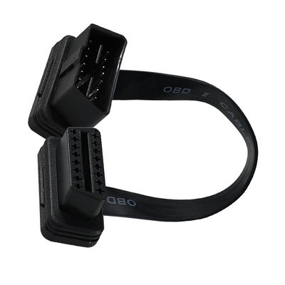 OBD-II Flat Ribbon Extension Cable with 16-Pin Male to Female Connector for Vehicle Diagnostic Scanner GPS Tracker