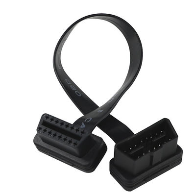 OBD-II Flat Ribbon Extension Cable with 16-Pin Male to Female Connector for Vehicle Diagnostic Scanner GPS Tracker