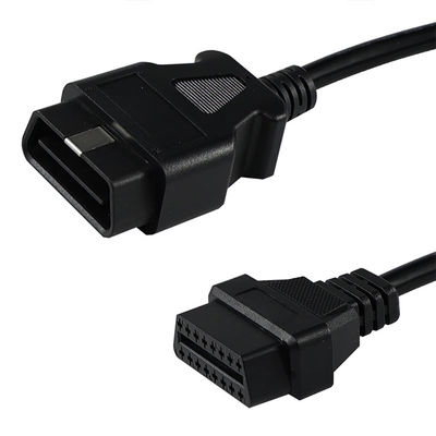 OBD-II Male to Female Extension Cable with 16-Pin Connectors for Car Diagnostic Scanner GPS Tracker Installation