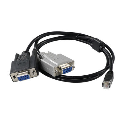 RJ45 to Dual DB9 Male Serial Converter Cable for Console Server Splitter Communication Device