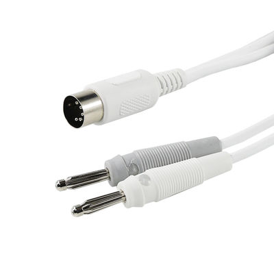 5-Pin 180° DIN Female to Dual Banana Plug Cable Assembly for Audio Testing or Power Supply Equipment Shielded Signal Cord