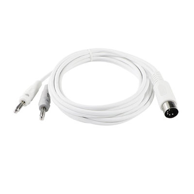 5-Pin 180° DIN Female to Dual Banana Plug Cable Assembly for Audio Testing or Power Supply Equipment Shielded Signal Cord