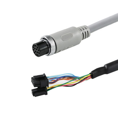 Waterproof M12 14-Pin Female Circular Connector Cable with Open Wire End for Sensor Signal Transmission or Industrial Automation