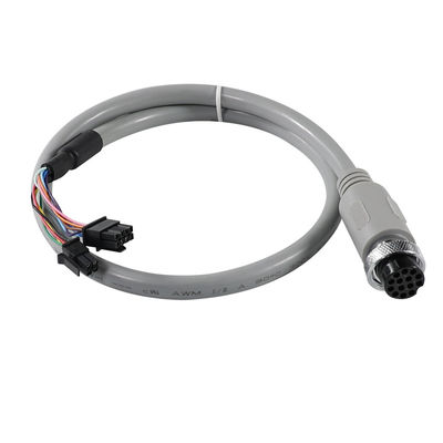 Waterproof M12 14-Pin Female Circular Connector Cable with Open Wire End for Sensor Signal Transmission or Industrial Automation