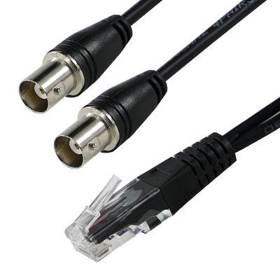 RJ45/RJ48 Male to Dual BNC Female Adapter Cable for T1/E1 Interface Signal Transmission   Coaxial Converter SplitterA