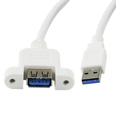 USB 3.0 A Male to Female Extension Cable with Panel Mount Screw Holes for Data Transfer and Device Extension  3ft/4ft/5ft