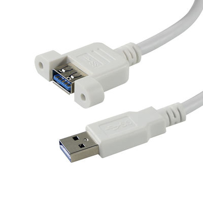 USB 3.0 A Male to Female Extension Cable with Panel Mount Screw Holes for Data Transfer and Device Extension  3ft/4ft/5ft