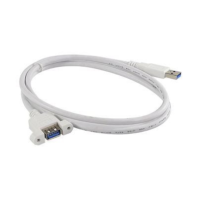 USB 3.0 A Male to Female Extension Cable with Panel Mount Screw Holes for Data Transfer and Device Extension  3ft/4ft/5ft