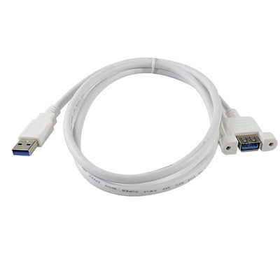 USB 3.0 A Male to Female Extension Cable with Panel Mount Screw Holes for Data Transfer and Device Extension  3ft/4ft/5ft