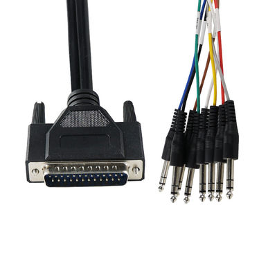 DB-25 to 6.35mm TS Audio Breakout Cable Shielded 28AWG 4ft