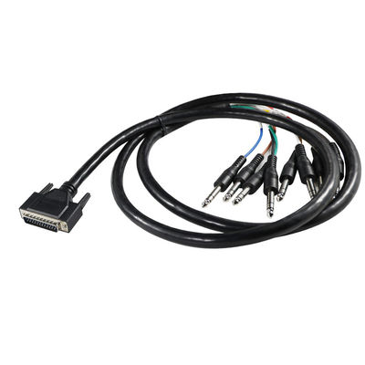 DB-25 to 6.35mm TS Audio Breakout Cable Shielded 28AWG 4ft