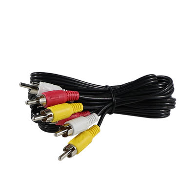 6 - Foot RCA AV Cable 3 /multi- Piece (Red/White/Yellow) for TVs/DVD Players/Game Consoles with copper - Plated Connectors