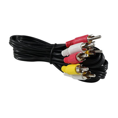 6 - Foot RCA AV Cable 3 /multi- Piece (Red/White/Yellow) for TVs/DVD Players/Game Consoles with copper - Plated Connectors