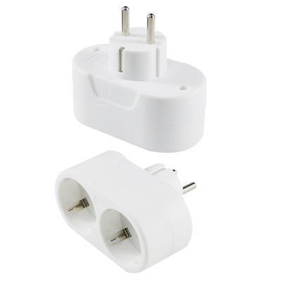 Dual-Outlet EU Plug Power Adapter Socket Converter for Home Travel  European Standard AC Outlet, 250V 10Aa