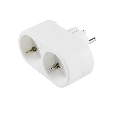 Dual-Outlet EU Plug Power Adapter Socket Converter for Home Travel  European Standard AC Outlet, 250V 10Aa
