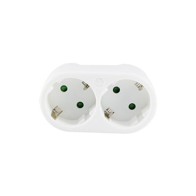 Dual-Outlet EU Plug Power Adapter Socket Converter for Home Travel  European Standard AC Outlet, 250V 10Aa