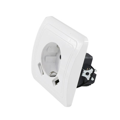 European Standard Wall Power Socket Panel with Grounded Outlet  250V 16A Flush Mount for Home and Office