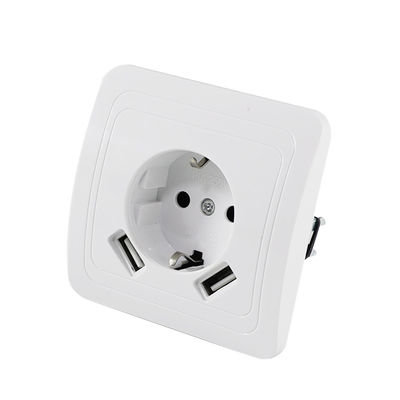 European Standard Wall Power Socket Panel with Grounded Outlet  250V 16A Flush Mount for Home and Office