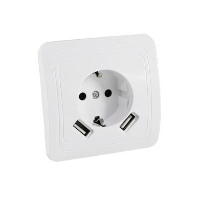 European Standard Wall Power Socket Panel with Grounded Outlet  250V 16A Flush Mount for Home and Office