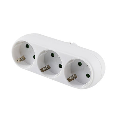 European 3-Way Power Plug Adapter with 3 AC Outlets 250V 10A Compact Conversion Plug for Home and Travel Use