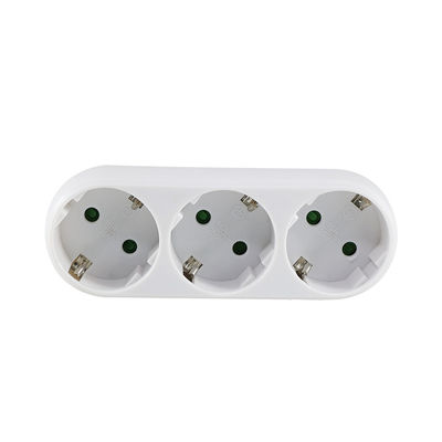 European 3-Way Power Plug Adapter with 3 AC Outlets 250V 10A Compact Conversion Plug for Home and Travel Use