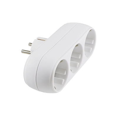 European 3-Way Power Plug Adapter with 3 AC Outlets 250V 10A Compact Conversion Plug for Home and Travel Use